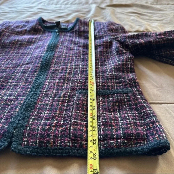 Laura Scott Womens Multicolor Plaid Tweed 2-Piece Skirt Suit 14P - Picture 11 of 14